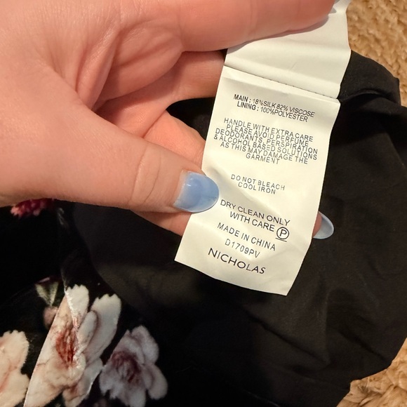 Revolve NICHOLAS Black Floral One-Shoulder Dress - Picture 9 of 9